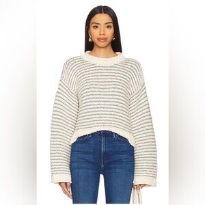 NWT MOTHER The Bell Sleeve Jumper Roll Sweater in Did You Make That Wash - Sz L